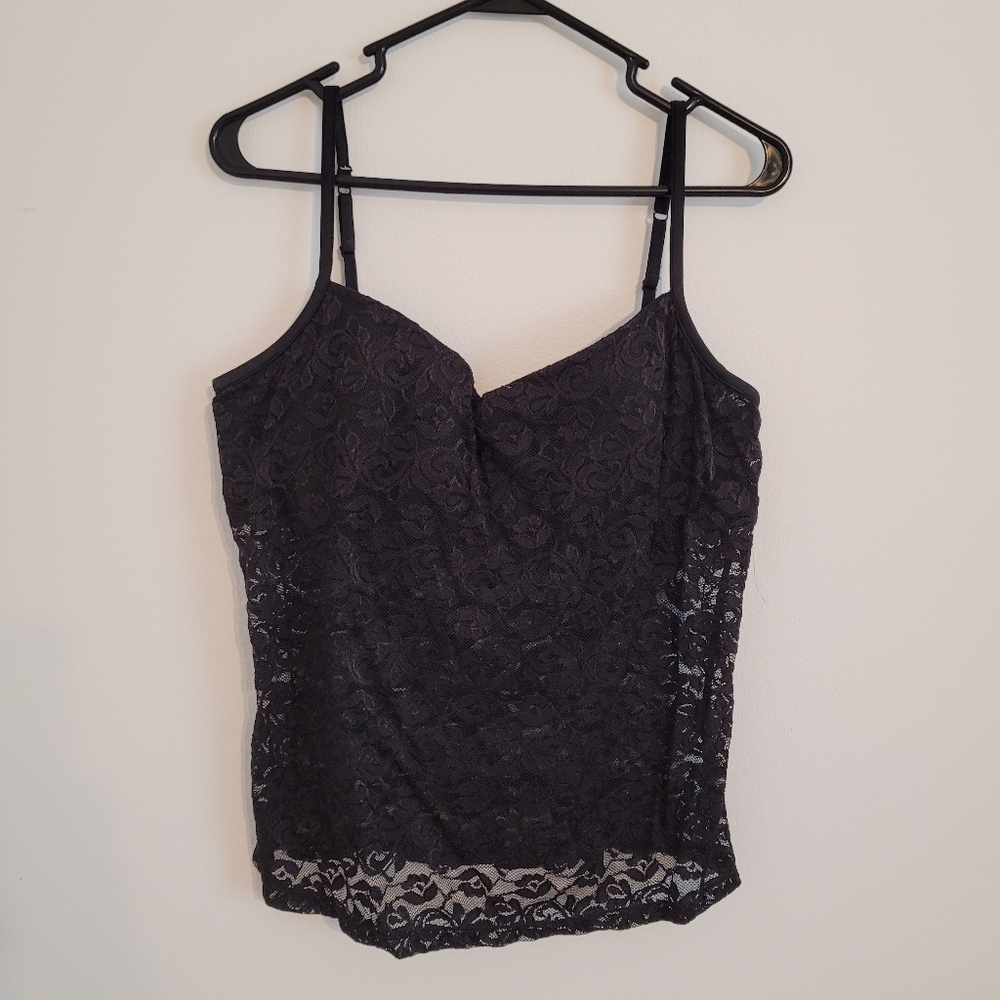 Pink Elegant Black Lace Women’s Top Size 38D